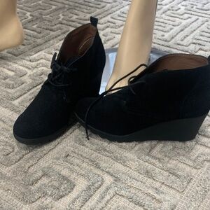 Donald J. Pliner Black Suede Wedge Shoes